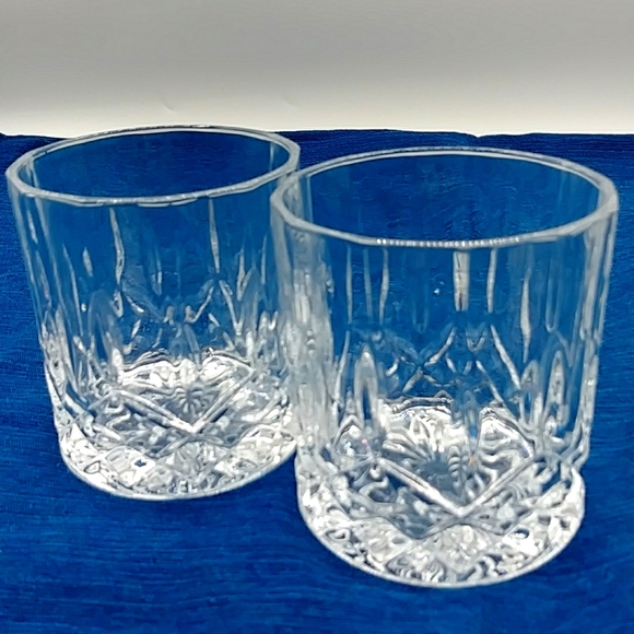 None Other - 2 Crystal Highball Old Fashion Glasses